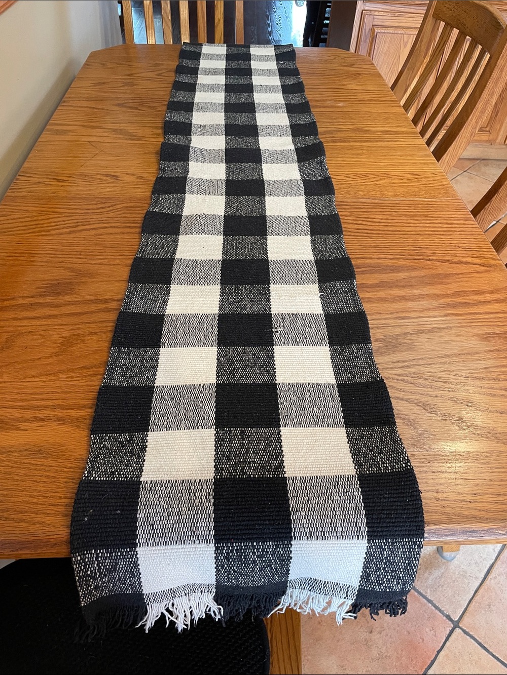 Black and White Buffalo Check Table Runner - Home Dining